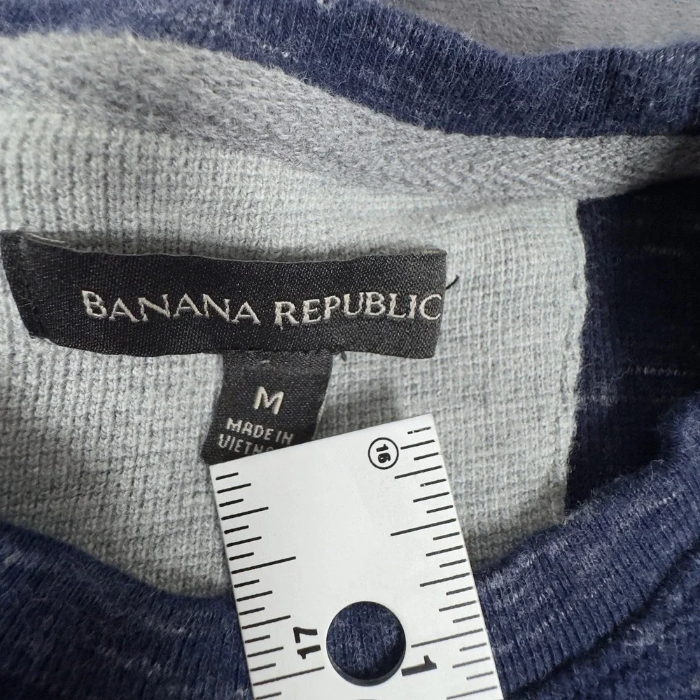 Banana Republic Pullover Mens Medium Blue Space Dye Long Sleeve Crew Neck